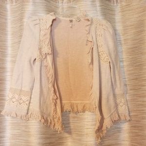 Lace trimmed cardigan